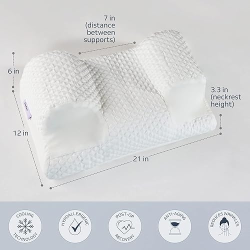 Miniatura 4 de YourFacePillow Almohada refrescante de belleza con funda de satén almohada de sueño de belleza antienvejecimiento para prevención de arrugas