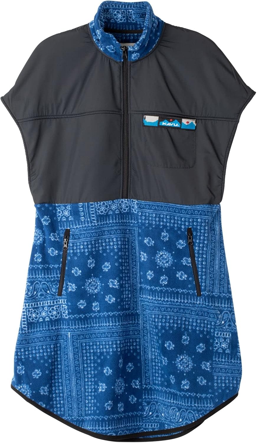 KAVU Neve Dress Half Zip Fleece Cape Skirt