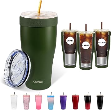 Universal Iced Coffee Sleeve,30oz Stainless Steel Tumbler,Army