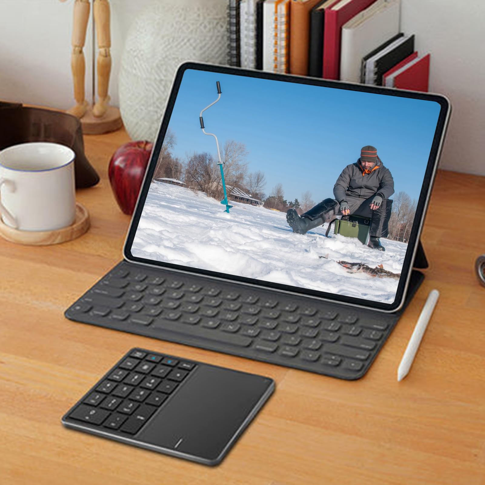 Kabelloser Nummernblock mit Touchpad, Bluetooth-Nummernblock für Laptop, 22 Tasten Wireless BT Dual Mode Numeric Keypad, 2.4G 2 in 1 Portable Financial Accounting Number Keyboard (Grau)