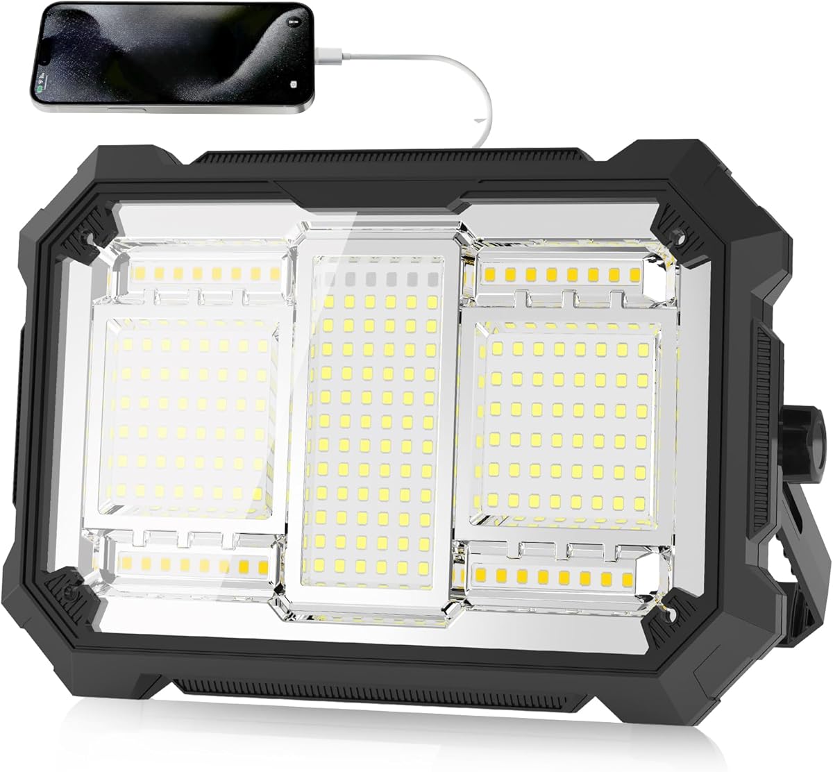 400W 32000MAh Rechargeable Work Light, 206 LED 32000LM Portable Flood Light with Stand＆infinitely dimmable function, IP66 Waterproof 4 Modes LED Job Site Lighting Flashlights for Mechanic Car Repair - Amazon.com