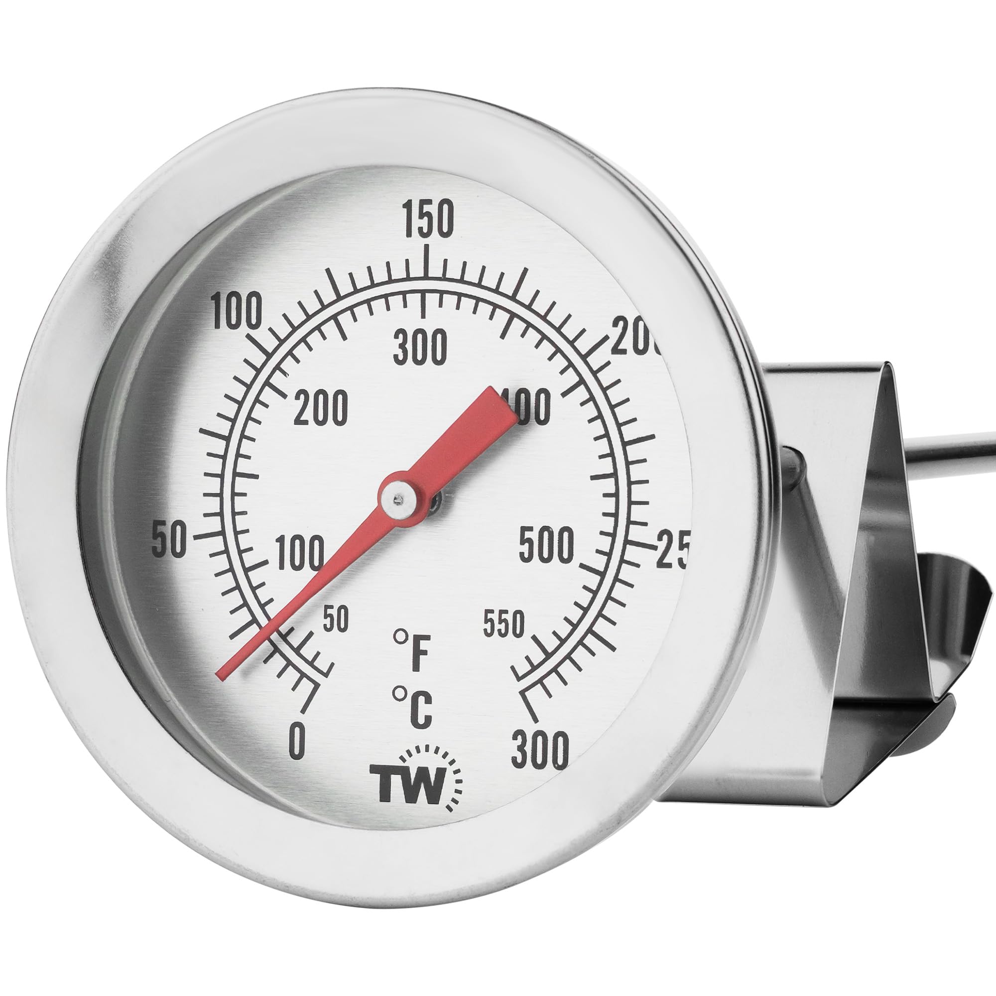 Termometro Per Olio Da Frittura In Acciaio Inox - Con Clip Per Padella, 150 Mm