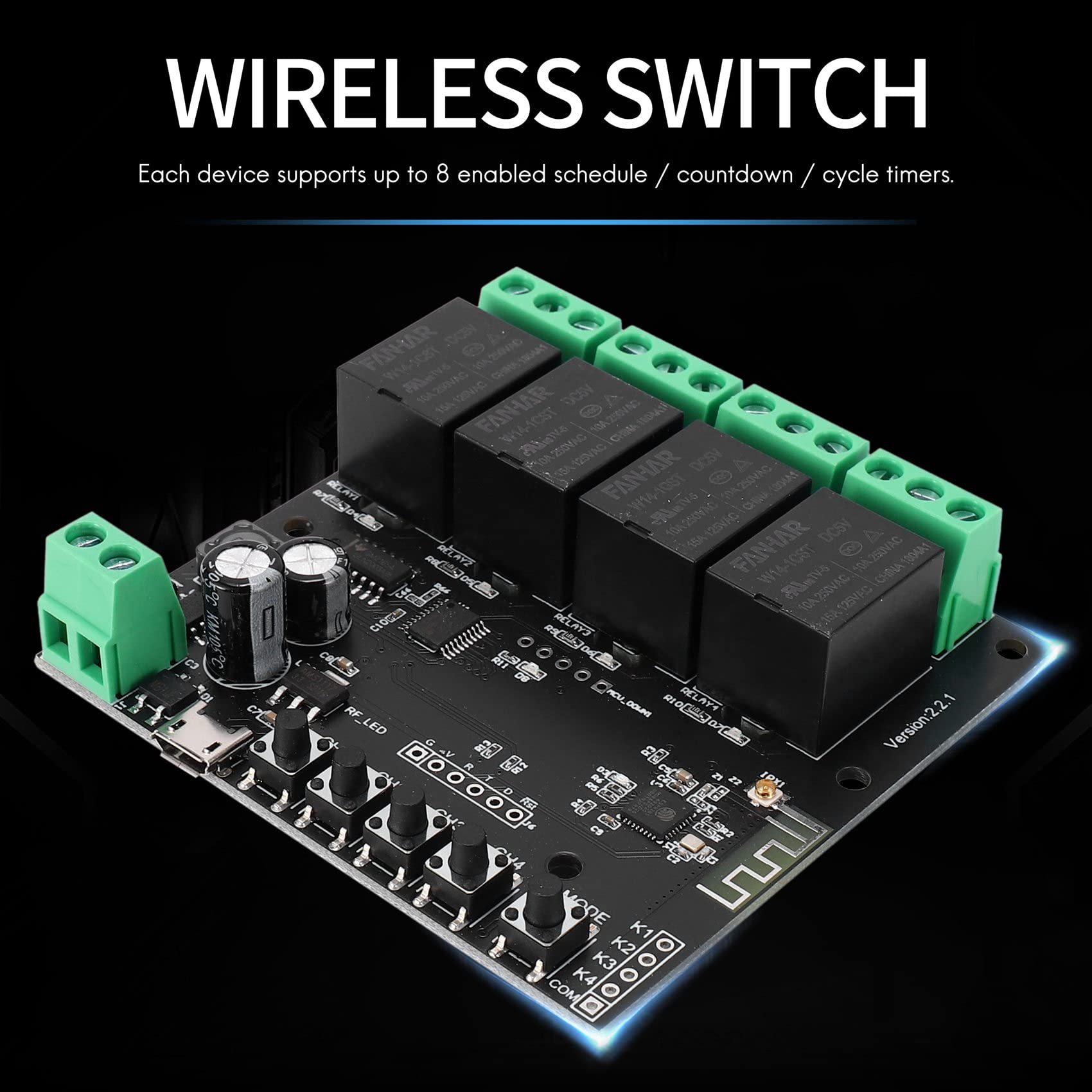 4CH Tuya przełącznik WiFi, bezprzewodowy przekaźnik, inteligentne życie, aplikacja, zdalna obsługa, inteligentny czas do inteligentnego przełącznika domowego