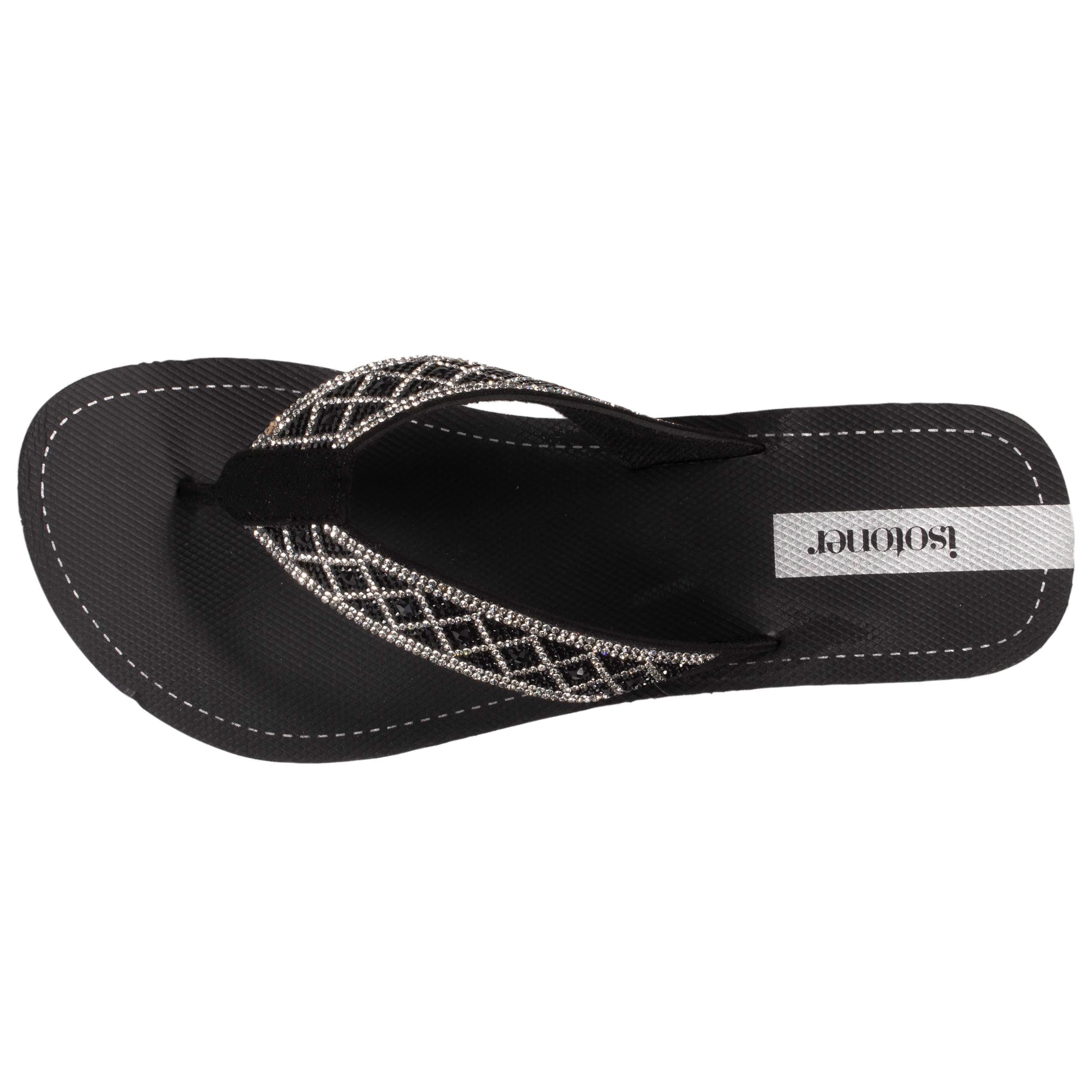 Isotoner Tongs femme à talon de 4 cm, ultra confortables