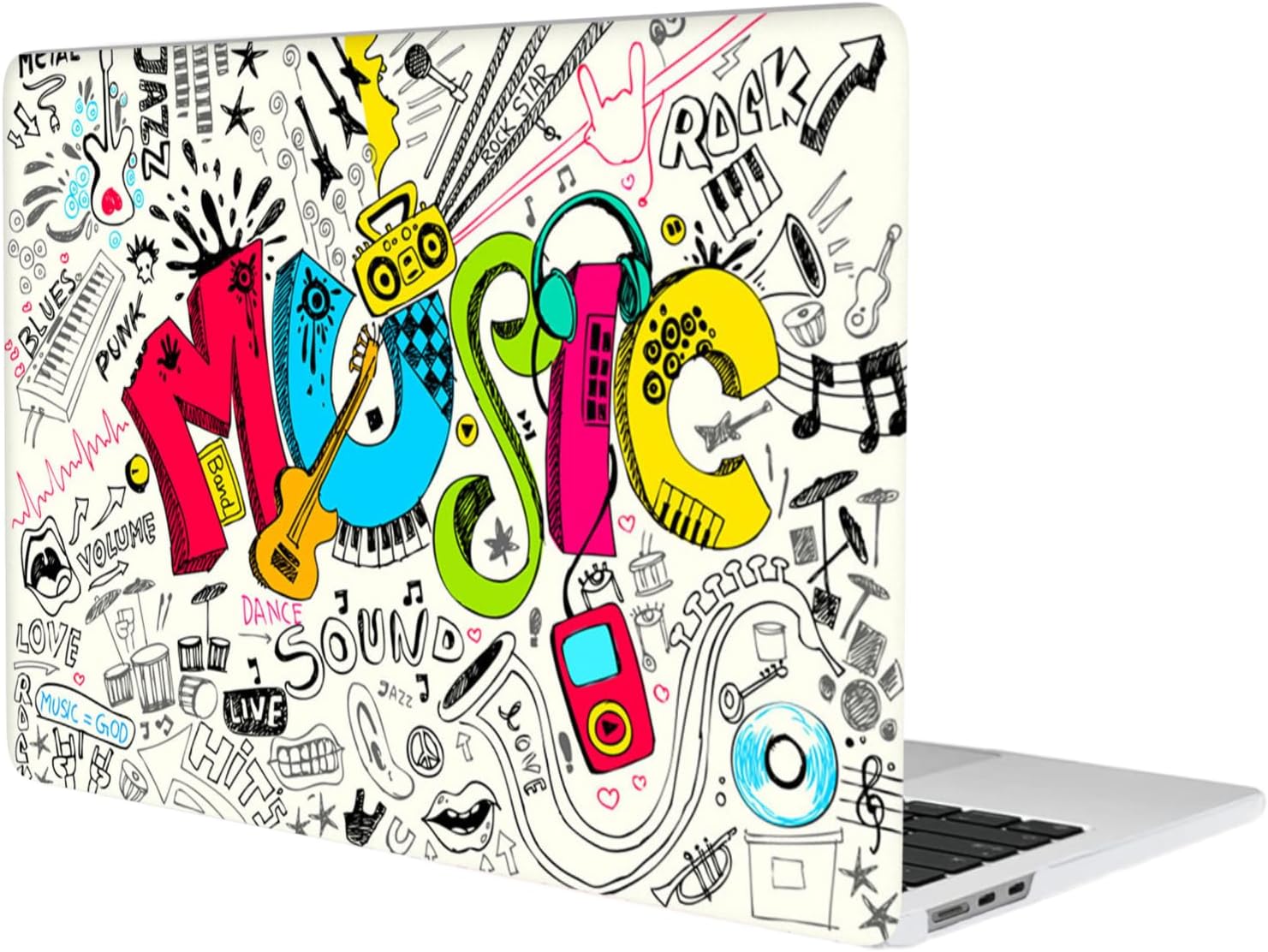 Hard Shell Cover Compatible with MacBook Air 13.6 inch Case 2024-2022 Release M3 A3113 M2 A2681 with Liquid Retina Display, Laptop Protective Plastic Shell Case & Keyboard Cover - Music