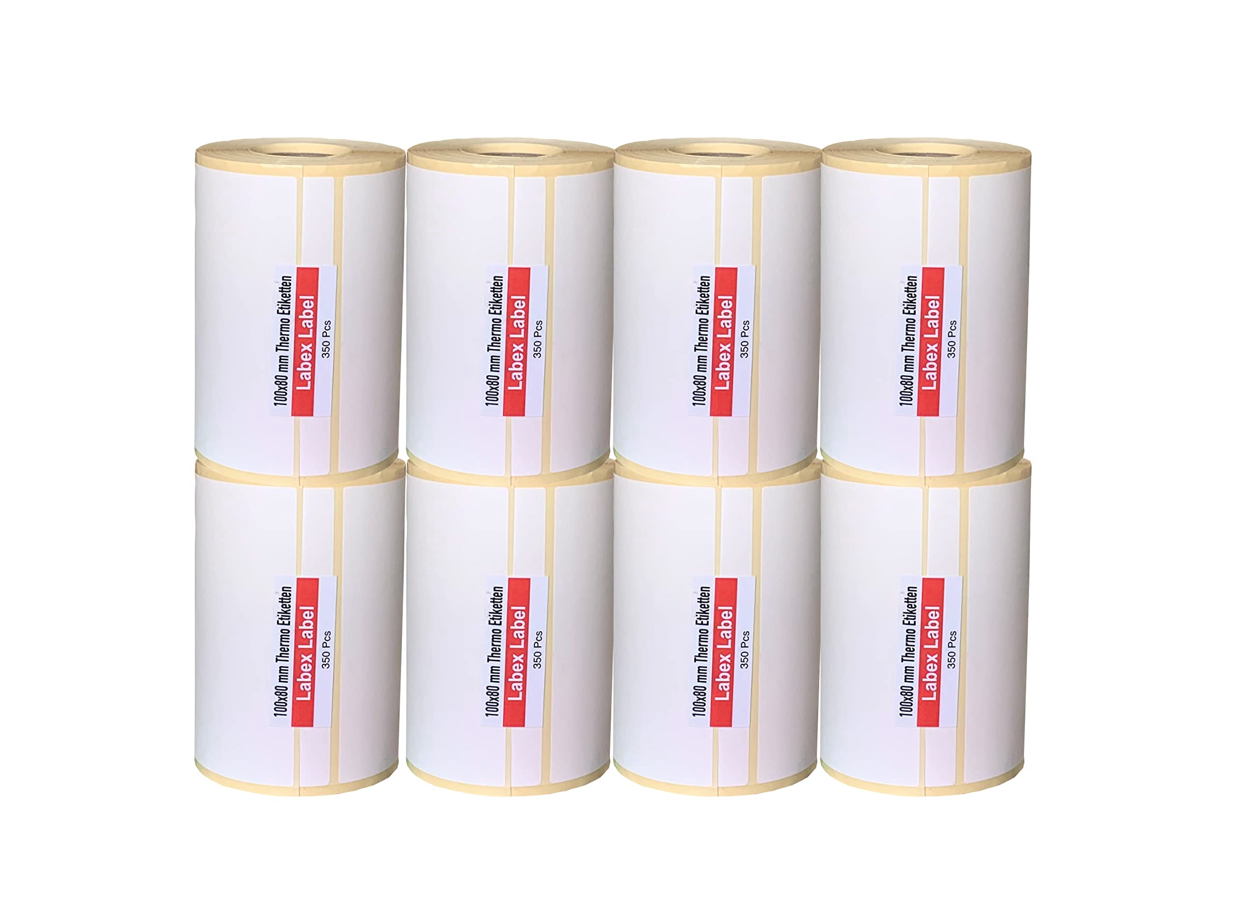 Etichette termiche 100x80 mm su rotolo – Etichette Cartone Grandi Quantità – 8 rotoli 2800 etichette – Senza nastro – TSC Godex compatibili – Labex Label