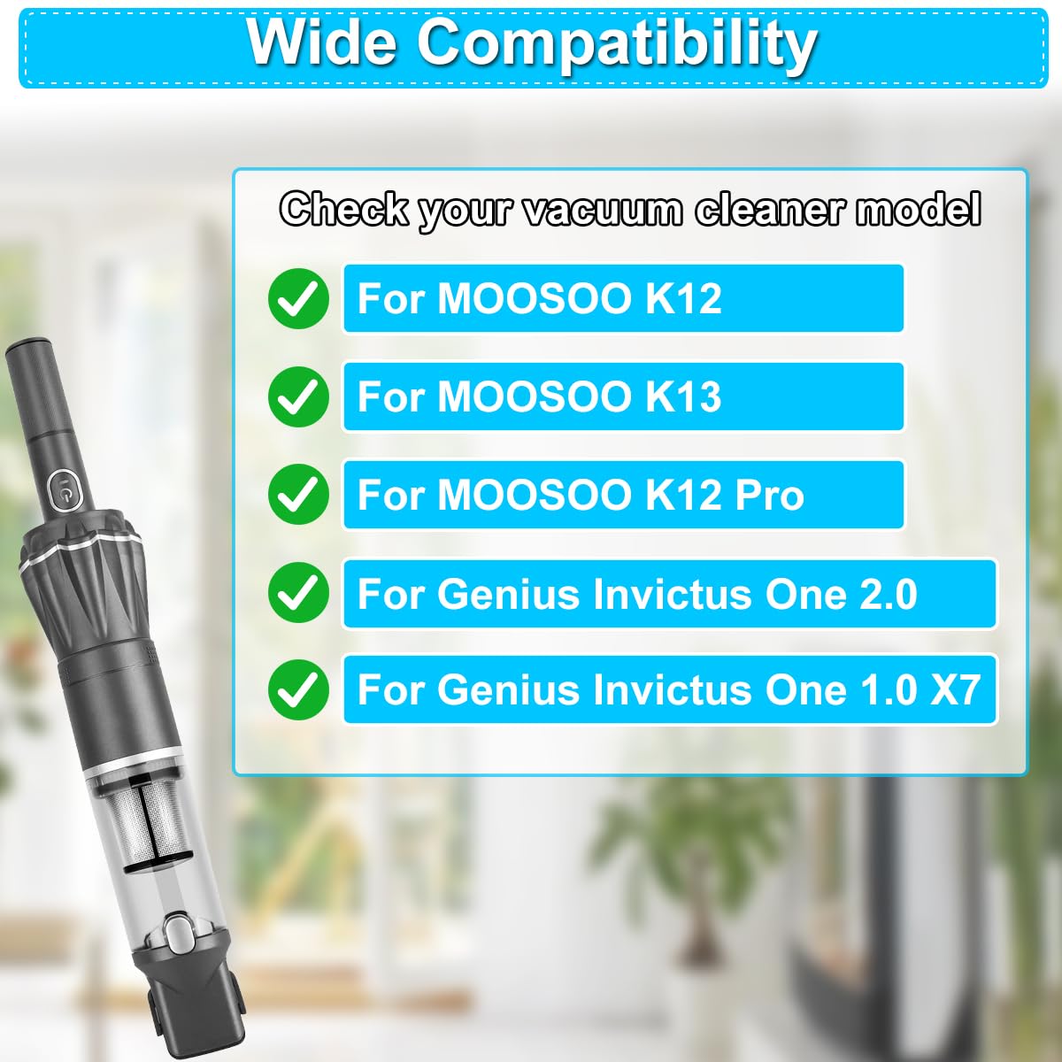 Lot De 4 Filtres HEPA De Rechange Pour Aspirateurs Moosoo K12 Pro, K13 Et Invictus One