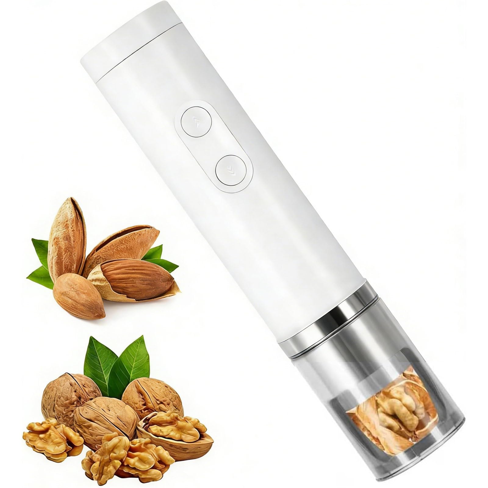 Casse-noisette électrique, outil automatique de casse-noix et noix de pécan, design anti-éclaboussures à 360° pour une enveloppe efficace des amandes et des noix, puissance de craquelage haute