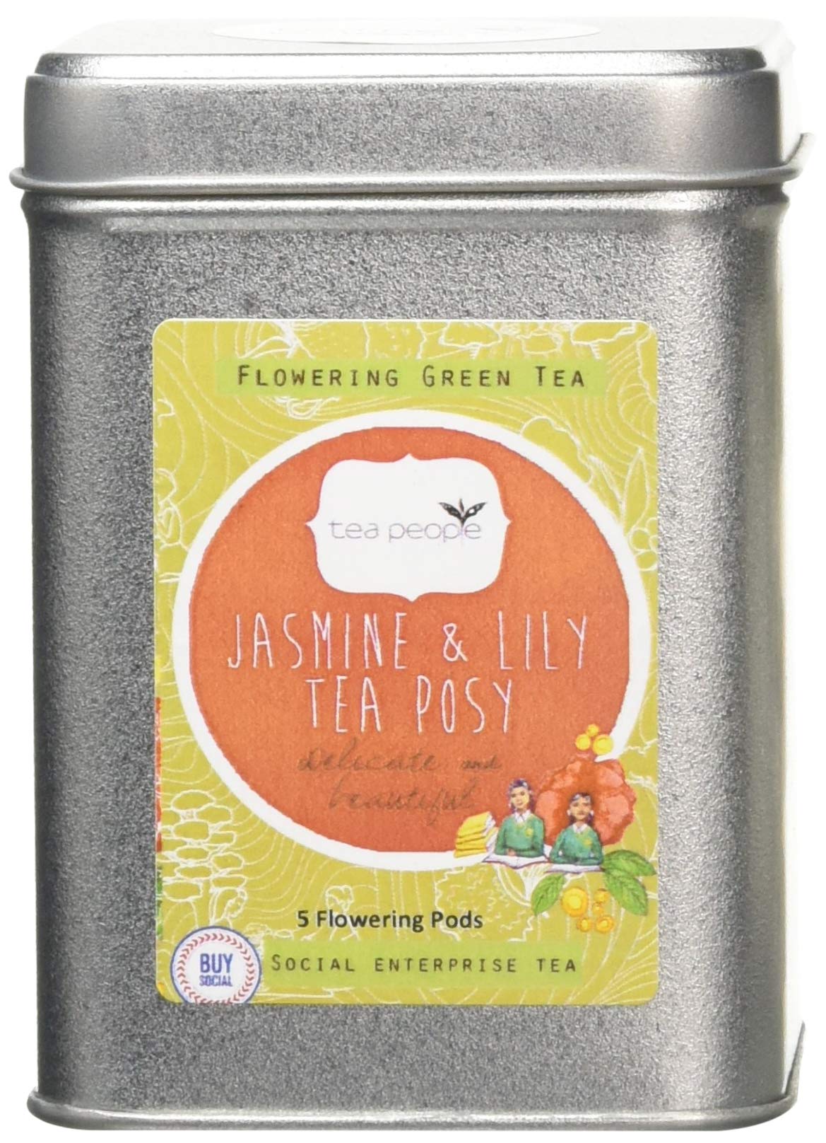 Tea People Jasmine and Lily, 5 Pods in a Tin, JLTP-5