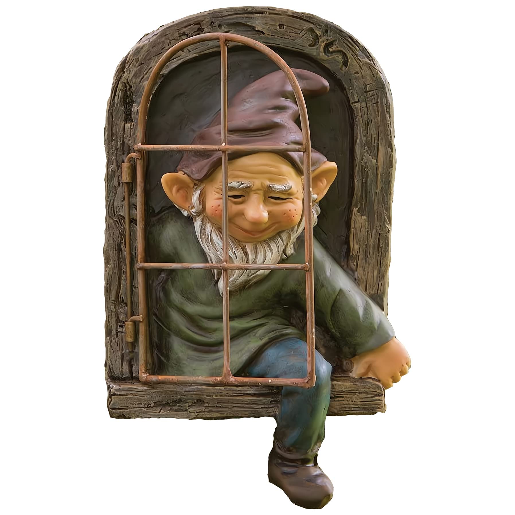 coolboy- Gnomo Decorativo para jardín al Aire Libre, 12 Pulgadas, Elfo afuera de la Puerta, abrazador de árbol, Decoraciones de gnomos para el hogar, Adorno de Exterior de Enanos caprichosos, Figuras