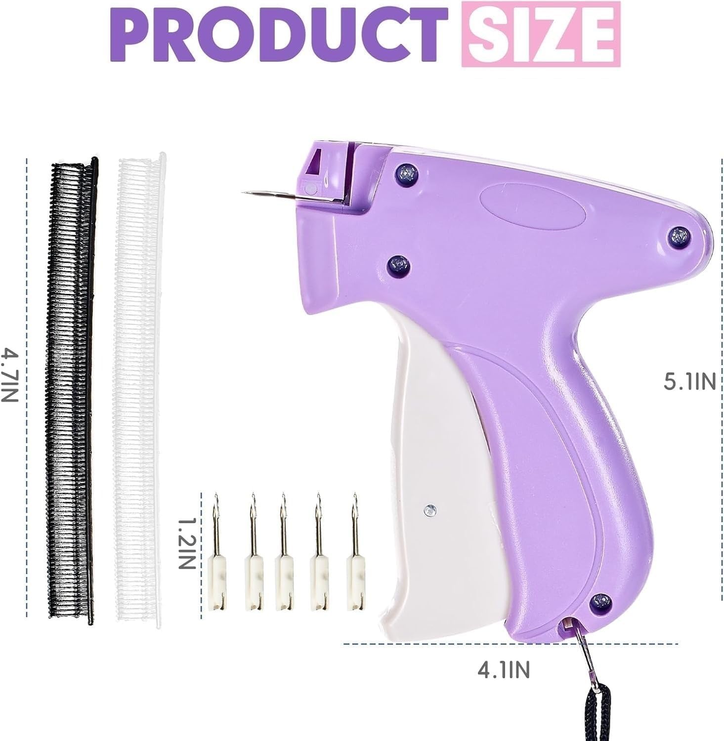 Stitch Gun for Clothes, Quick Stitch Sewing Gun, Handheld Sewing Stapler, Mini Hemming Gun, Clothing Tack Tool for Fabric Repair and Stitch Fix, Portable Stitcher Machine for Clothing (Purple)