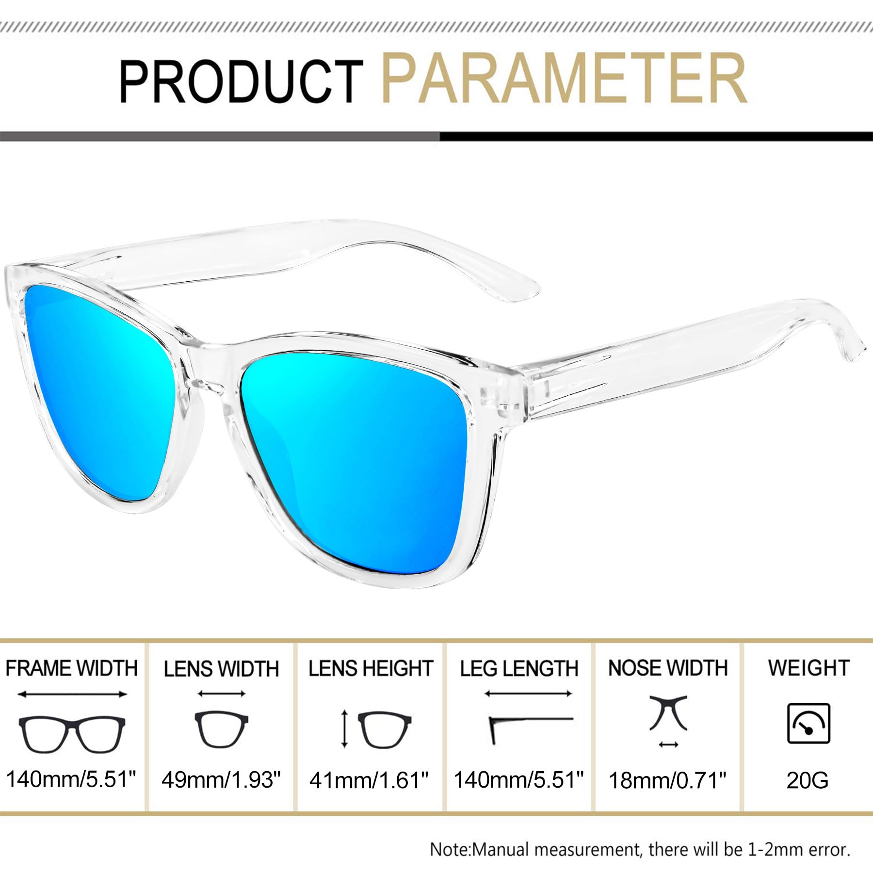 Joopin Lunettes de Soleil Femmes Polarisées avec UV Protection Lunettes de Conduite Hommes pour Vacances Pêche Course à pied