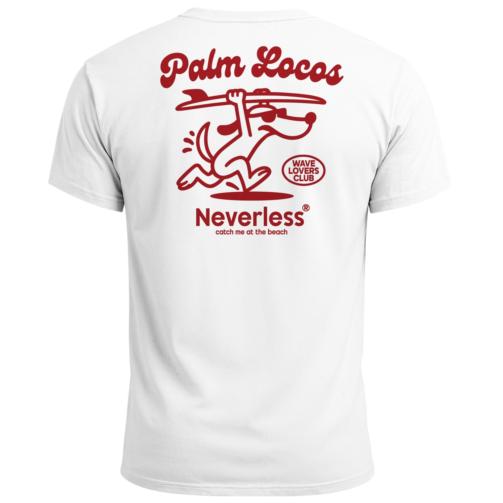 Neverless Herren T-Shirt 'Los Angeles' – Palmen-Print, Slim Fit, 100% Baumwolle