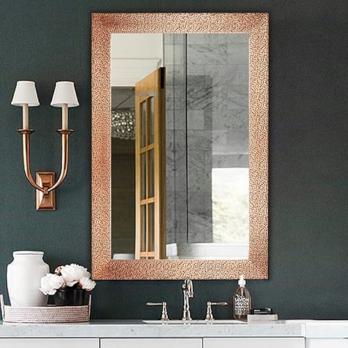 Miniatura 4 de H-A Espejo de baño para montar en la pared, espejo de marco moderno para baño, dormitorio, entrada, sala de estar (oro rosa, 40 x 24 pulgadas)