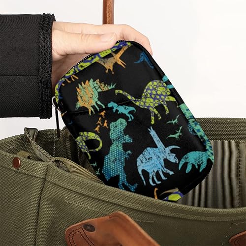 Miniatura 6 de Pastillero de dinosaurios abstracción, organizador semanal de medicina con bolsa de viaje, pastillero de siete días, caja de suplementos de