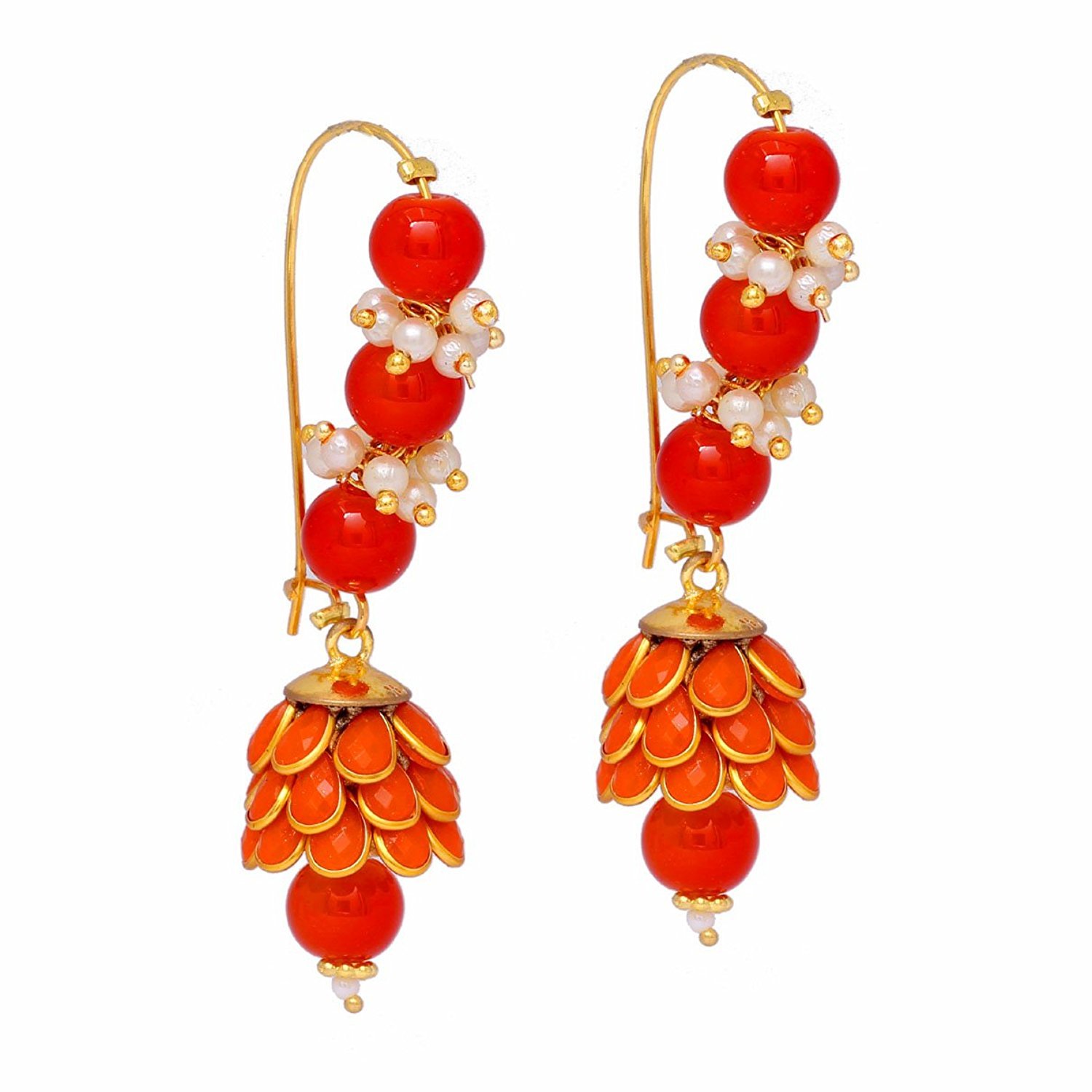 PANAASHE - RAJASTHANI PACHI BEADS ORANGE EARRING (B07882KJSG) Amazon Price History, Amazon Price Tracker