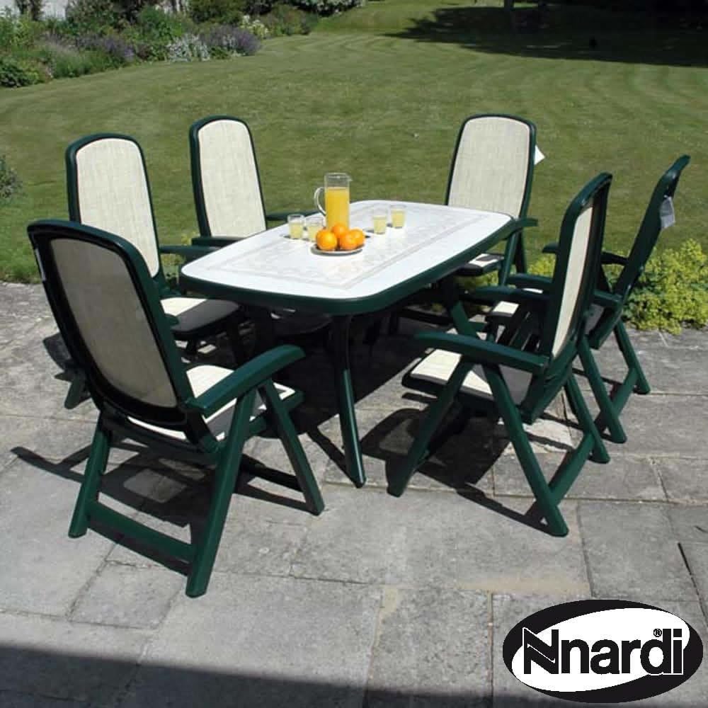 Nardi Toscana 6 Seater Set with Delta Chairs in Green