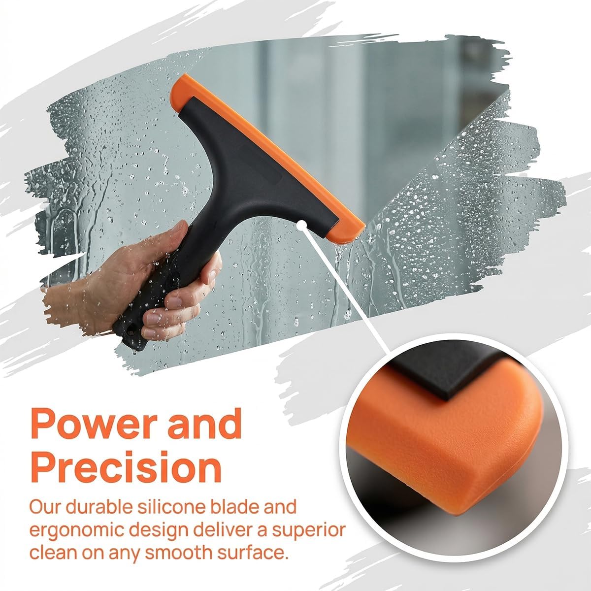 Car Window Squeegee, Silicone Windshield Cleaning Tool, Green image 2