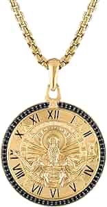【HYSFORM】TIMEPIECE NECKLACE Bulova Jewelry Men's Chronos; God of Time 14K Gold Plated
