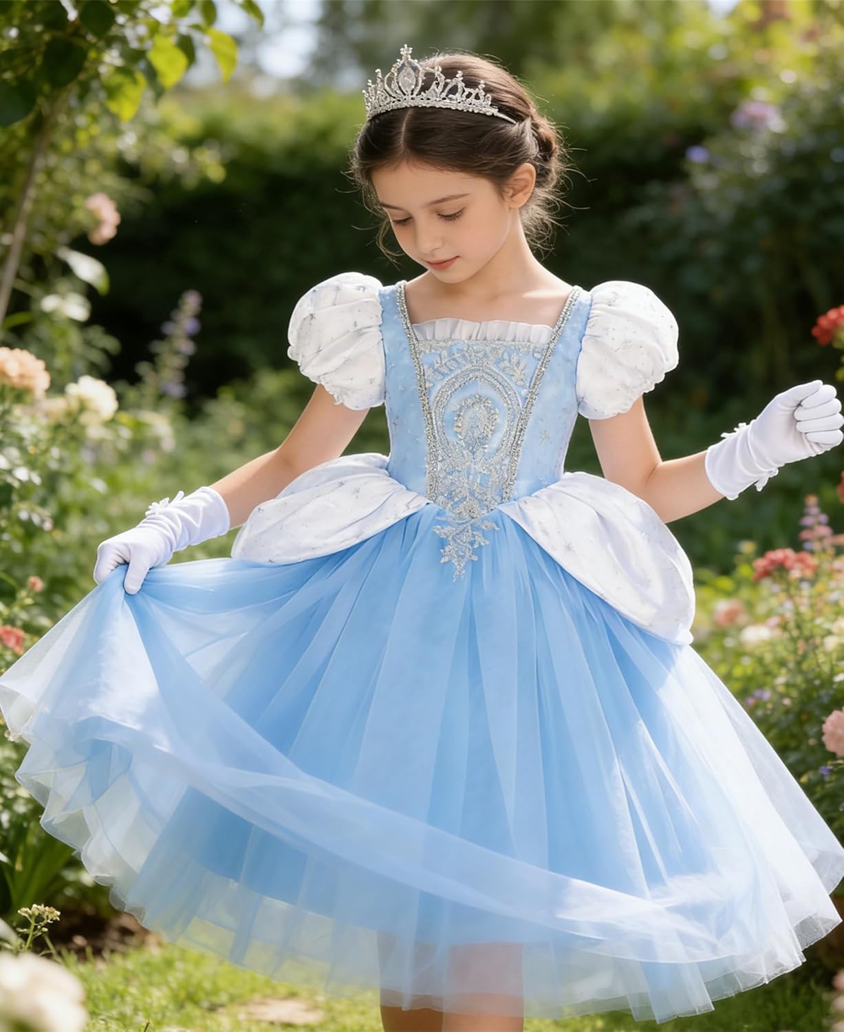 Princess Costume for Girls Princess Dress Halloween Birthday Party Outfits for Little Kids