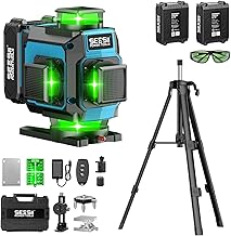 SEESII Laser Level Green Laser Plumb Level 4x360° 16 Lines Laser Level Full Line with LCD Display Laser Level Tool Rotation Laser Line Green Compact Auto Correction High Brightness High Precision