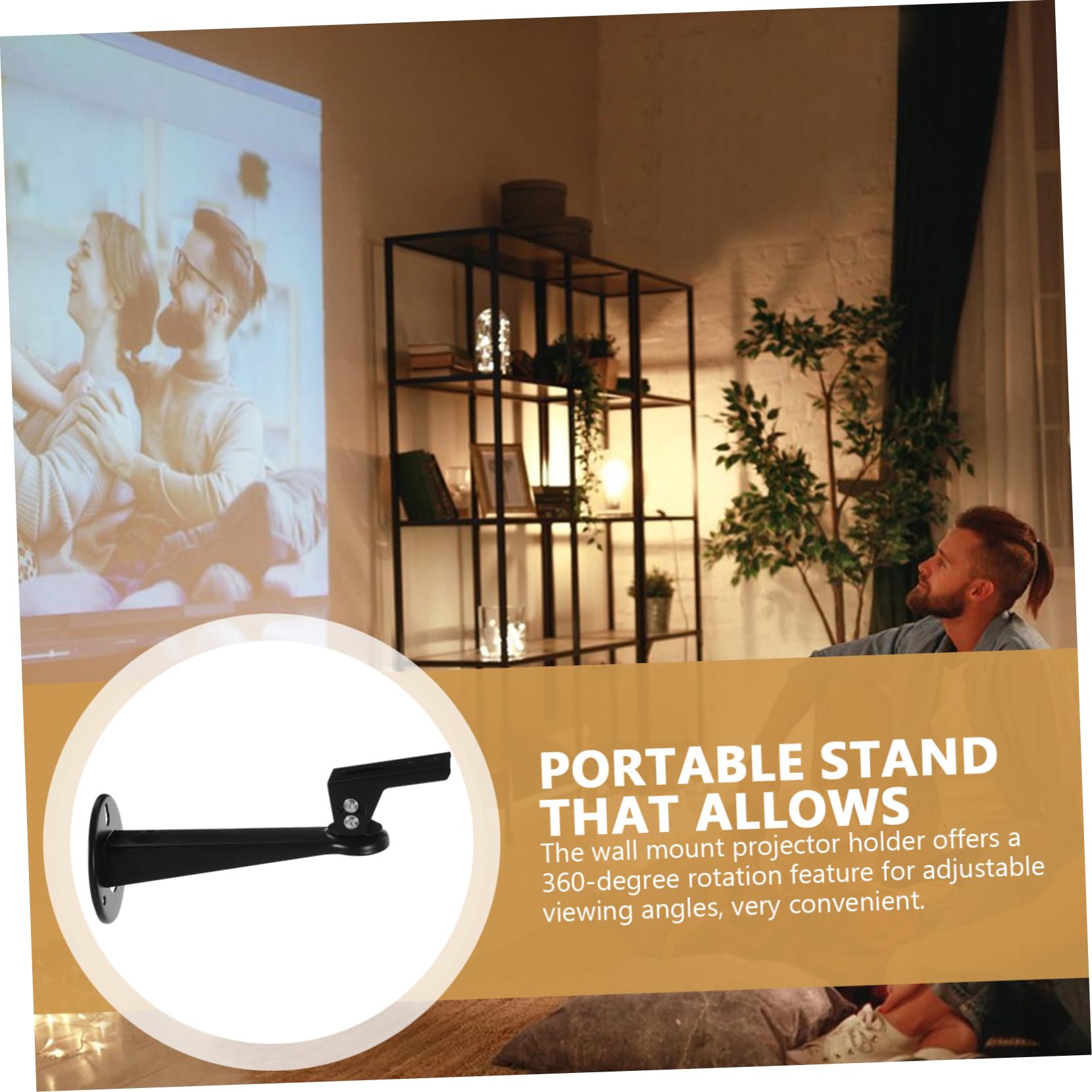 OKUMEYR Mini Projector Wall Mount Bracket Angle Projector Holder for Home Theaters Conference Rooms Sturdy Material Space Saving Design Compatible with Various