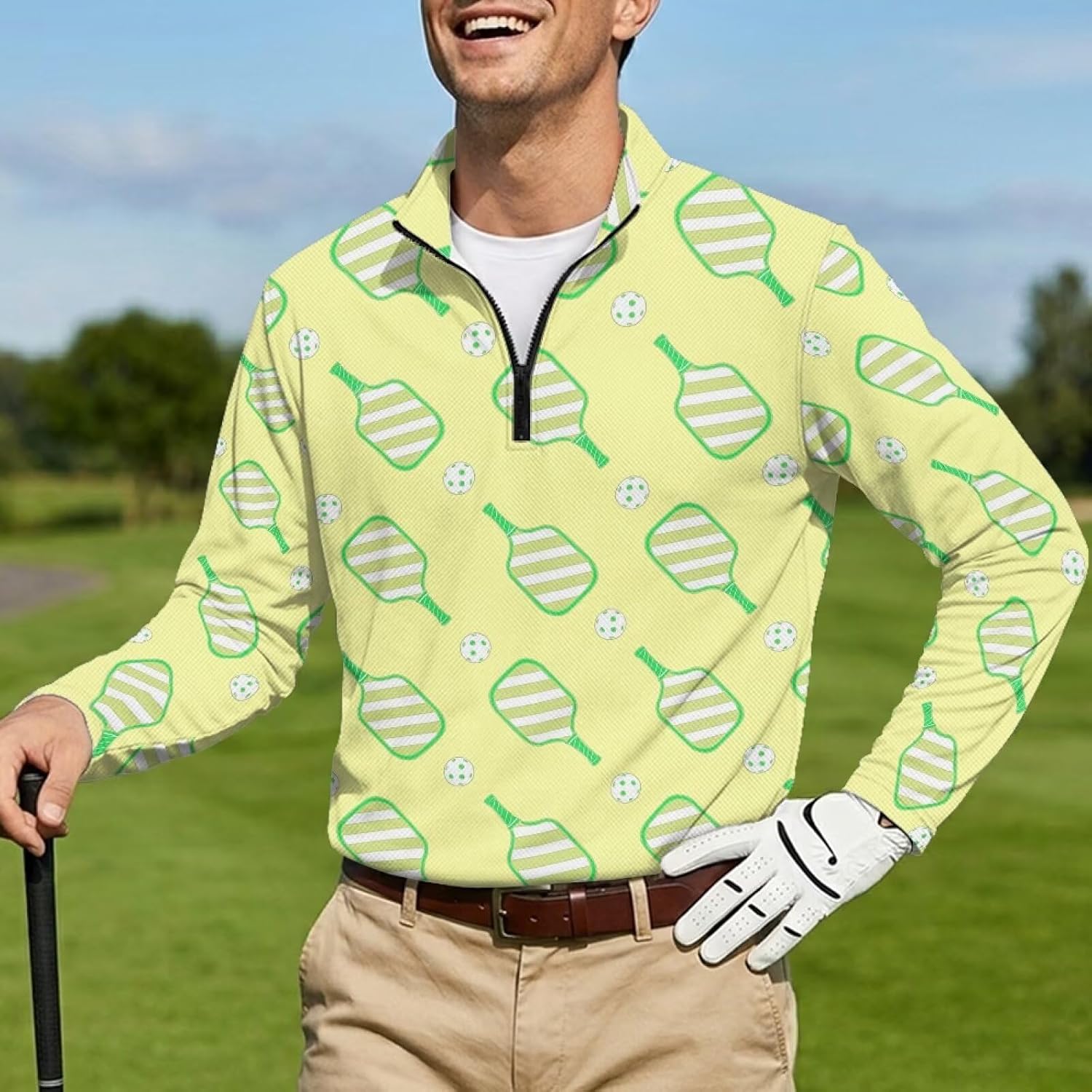 Long Sleeve Polo for Men Casual Zip Athletic Golf Shirt | Comfy Breathable Sun Protection Gym Tops Soft Stretch Long Sleeve Shirts Cycling Fishing Lounge Daily Outfit