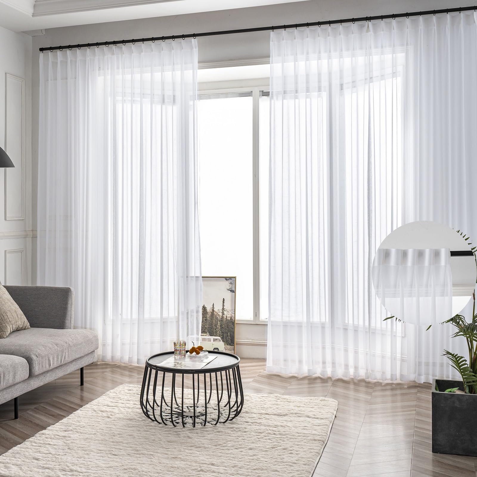 Amazon.com: Ftinala White Sheer Curtains 84 Inches Long 2 Panels