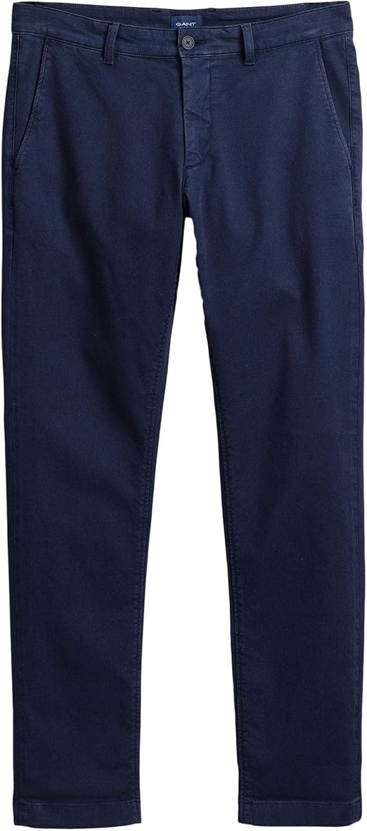 GANT Uomo Pantaloni Chino in Tela Leggera Slim Fit Blu Marino
