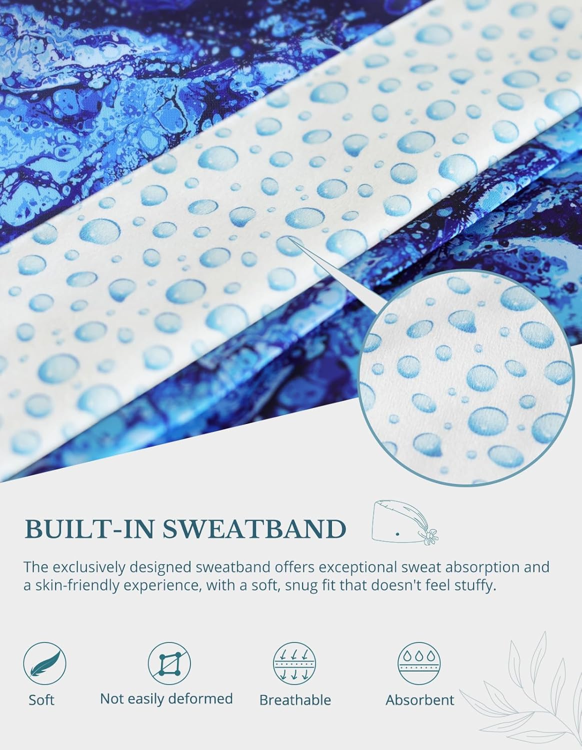 Navy Blue Double-Sided Printed Scrub Caps for Men and Women with Buttons, Adjustable Helps Reduce Static Buildup Medical Hats, Classic and Breathable Surgical Caps with Sweatband for Long Hours - Image 5