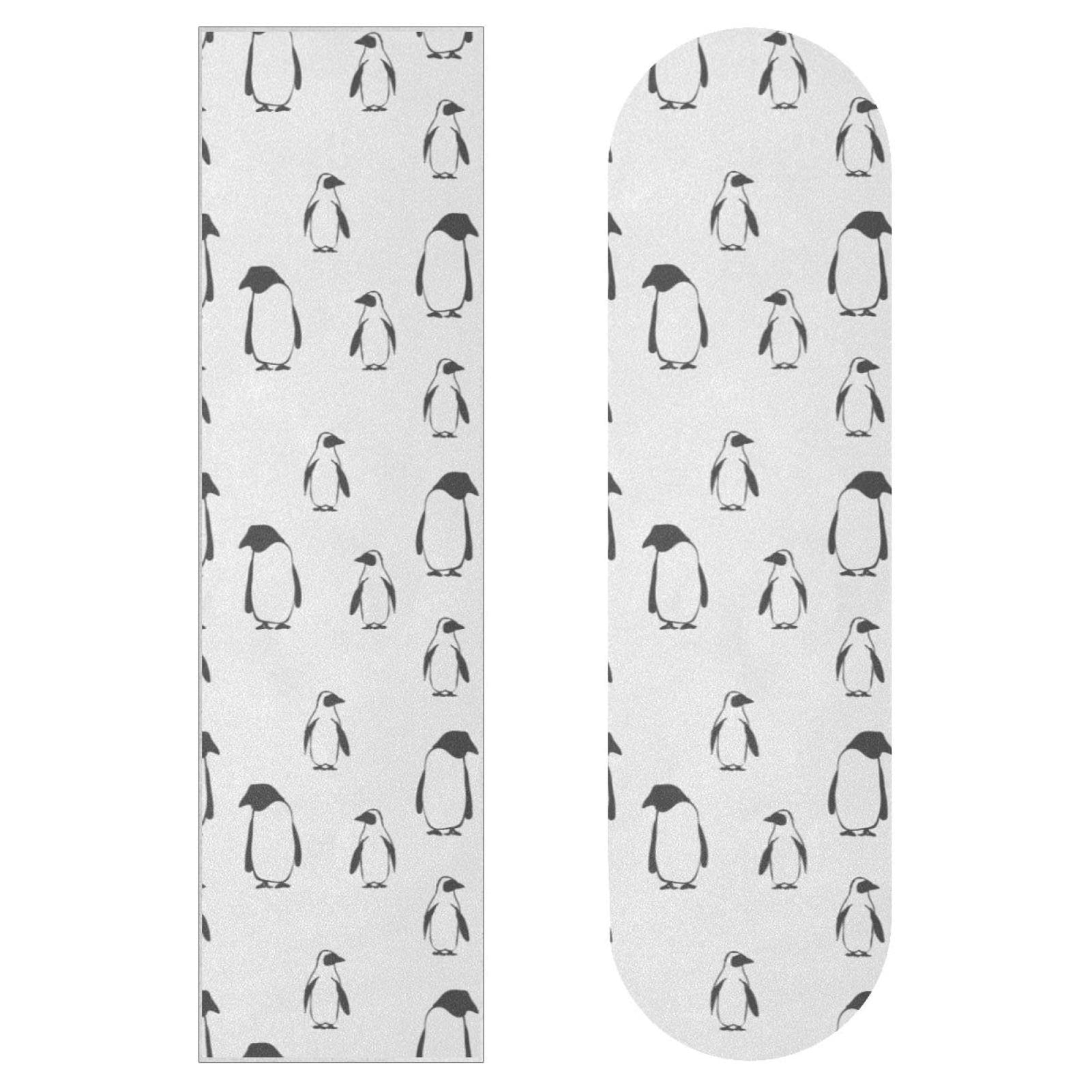 Cute Penguin-01 Lot de 2 feuilles de papier abrasif pour planche de skateboard