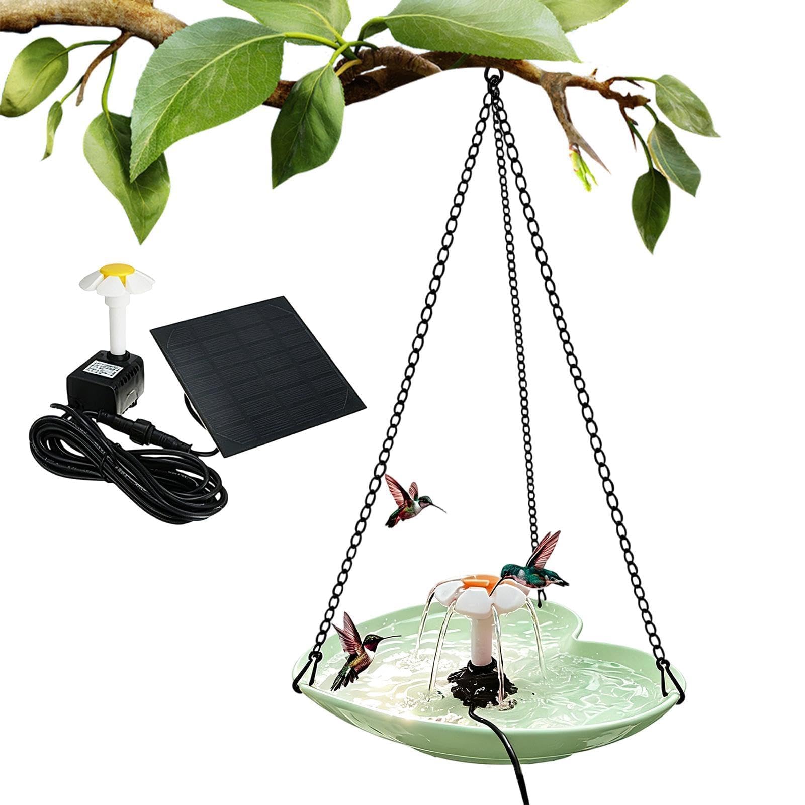 Vasca per uccelli da giardino, a cascata, da appendere, per colibrì, pettirossi, passeri, recinzioni, balcone, corrimano, cortili, balconi, cortili