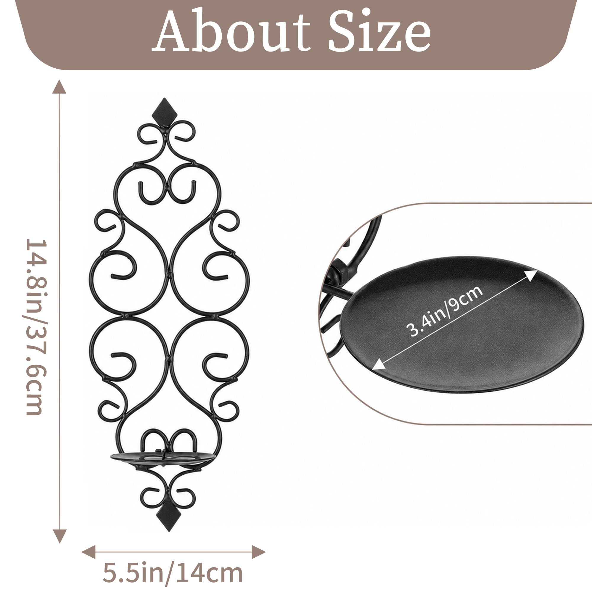 Amazon.co.jp: Sziqiqi アイアンウォールキャンドル燭台ホルダー2個