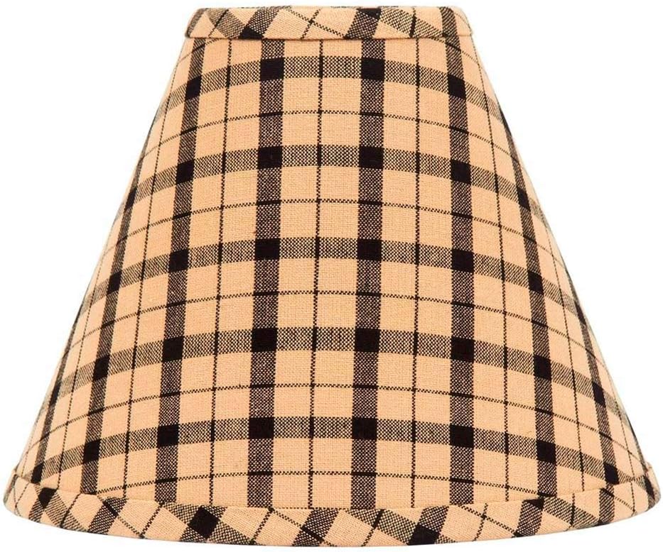 Home Collection by Raghu Home Collection Salem Check Black and Nutmeg Lampshade, 14"