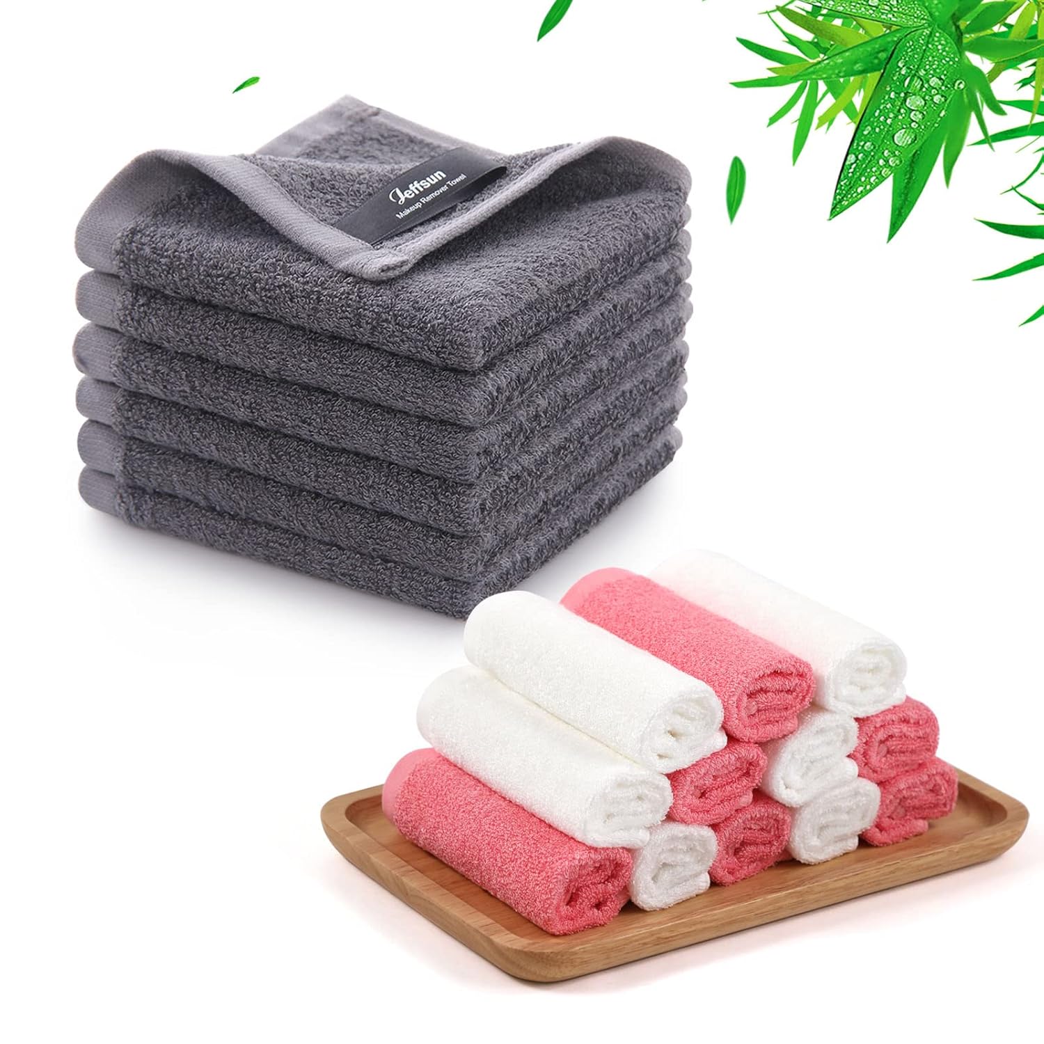 JEFFSUN 18 Pack Super Soft Baby Washcloths, Newborn Baby Essentials Baby Shower Wash Cloths