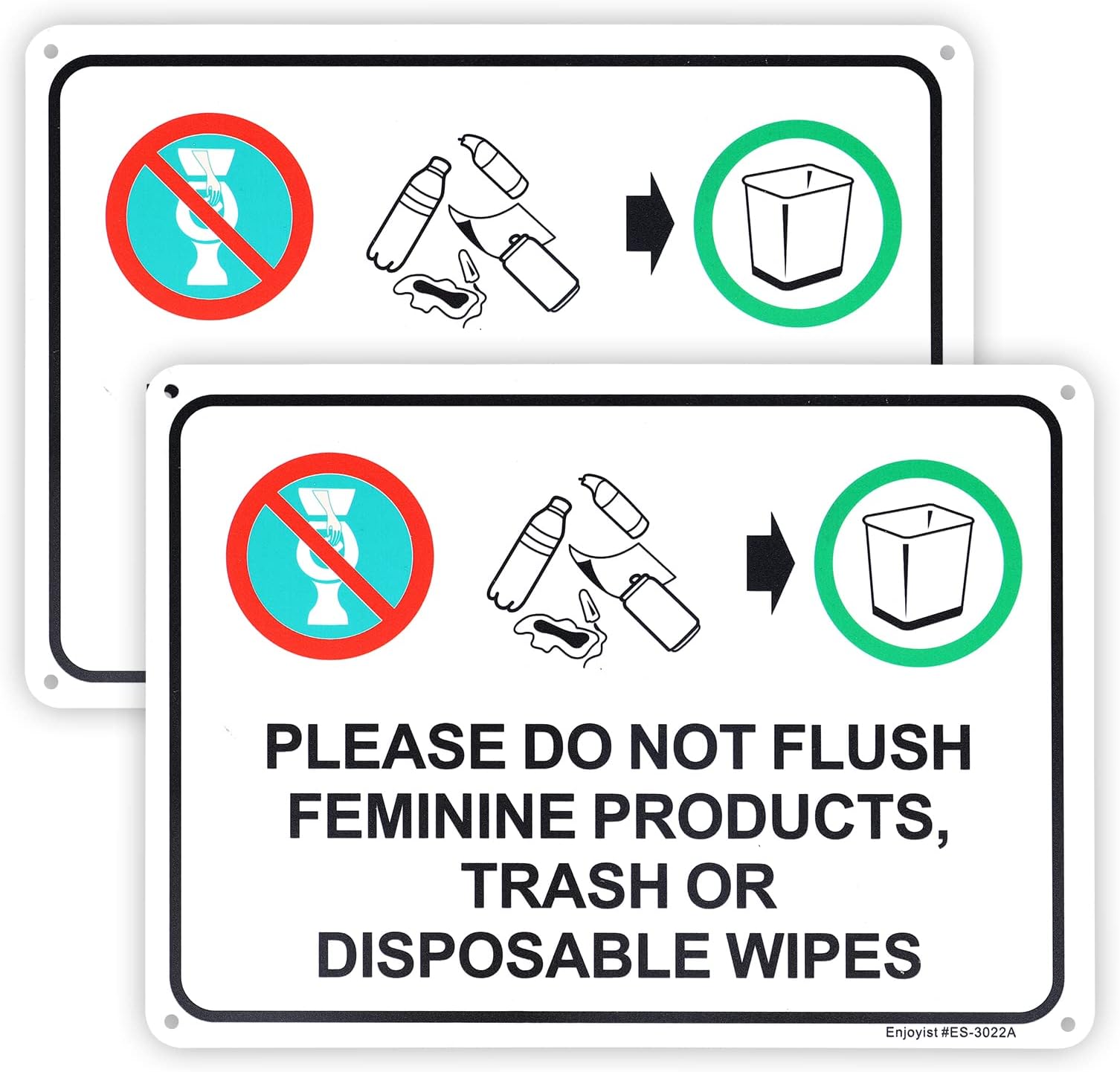 Amazon.com: 2-Pack Please Do Not Flush Feminine Products, Trash Or ...