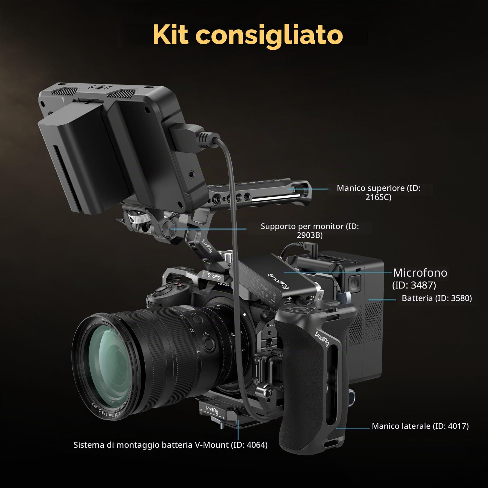 SMALLRIG Z6 III Cage per Nikon Z6 III, Gabbia Completa per Fotocamera in Lega di Alluminio con Design Anti-torsione, Piastra a Sgancio Rapido per Arca-Swiss - 4519