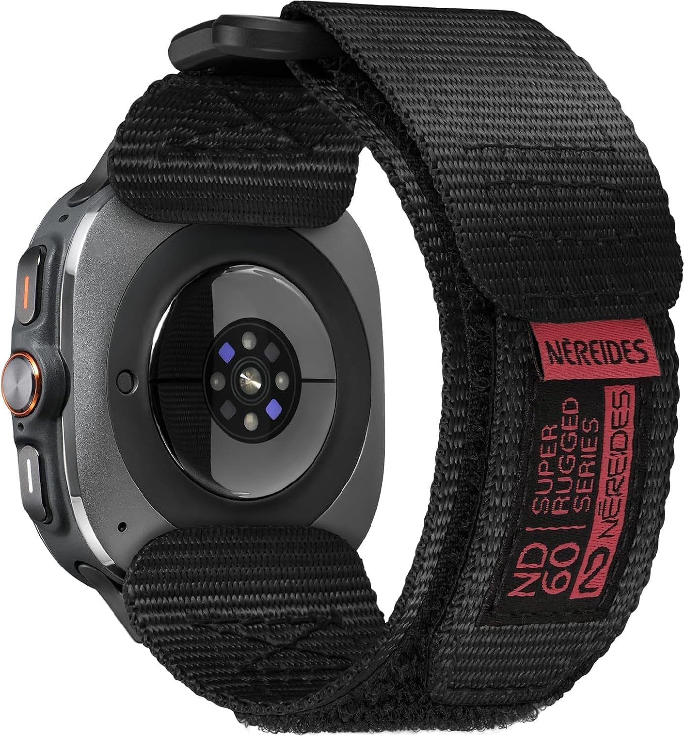 Rugged Nylon Band for Samsung Galaxy Watch Ultra 2/1 (2026/2025/2024) 47mm, One-Click No Gap Woven Fabric Strap, Adjustable Sport Wristband for Men Women (Black)