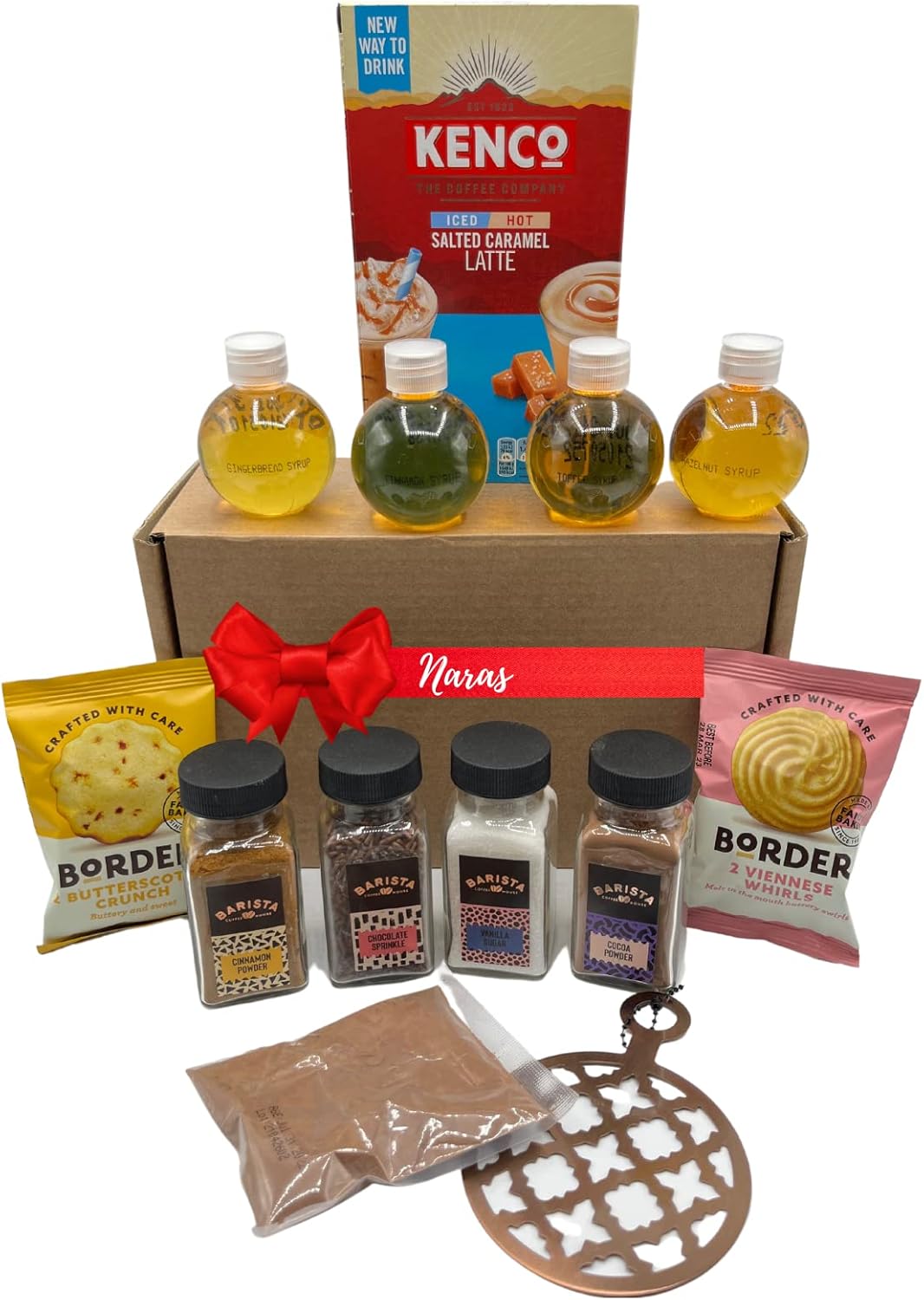 Iced Coffee Gift Set 8x Kenco Iced Latte Sachets, Coffee Topper