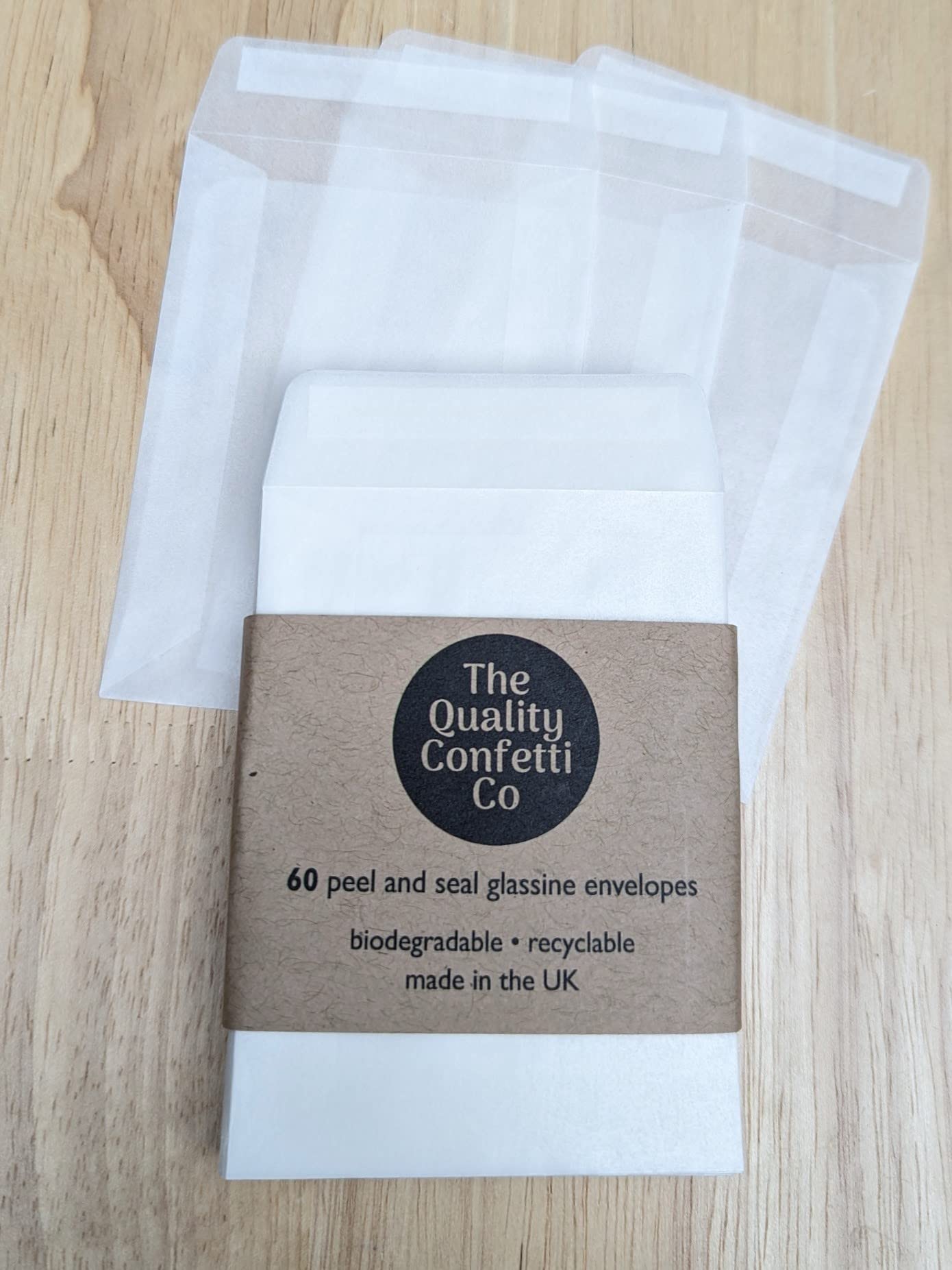 60 Mini Peel and Seal Glassine Paper Envelopes 68mm x 92mm Semi ...