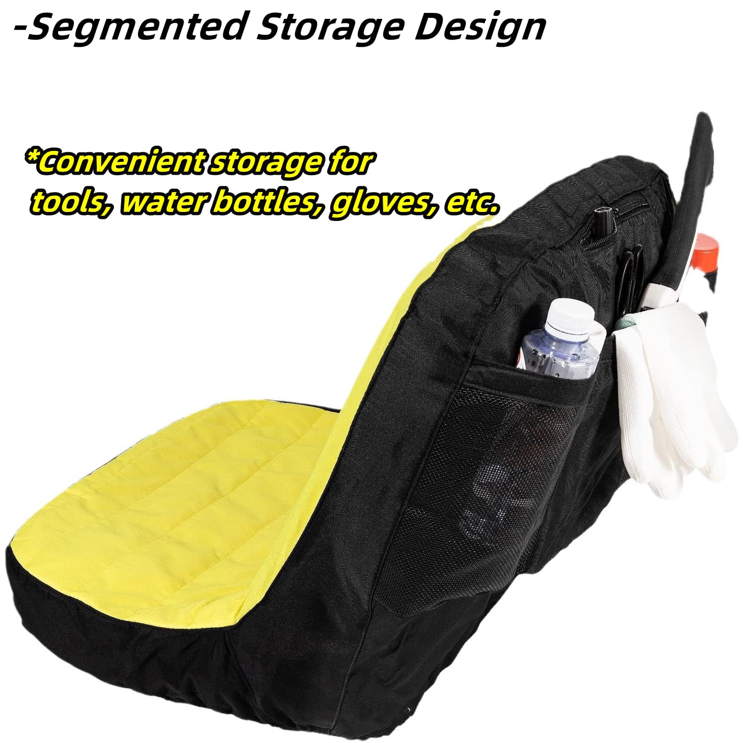Grande housse de siège LP92334, housse de siège rembourrée et imperméable pour tondeuse à gazon avec siège conducteur, compatible avec sièges de tondeuse John Deere et Gator, avec sac de