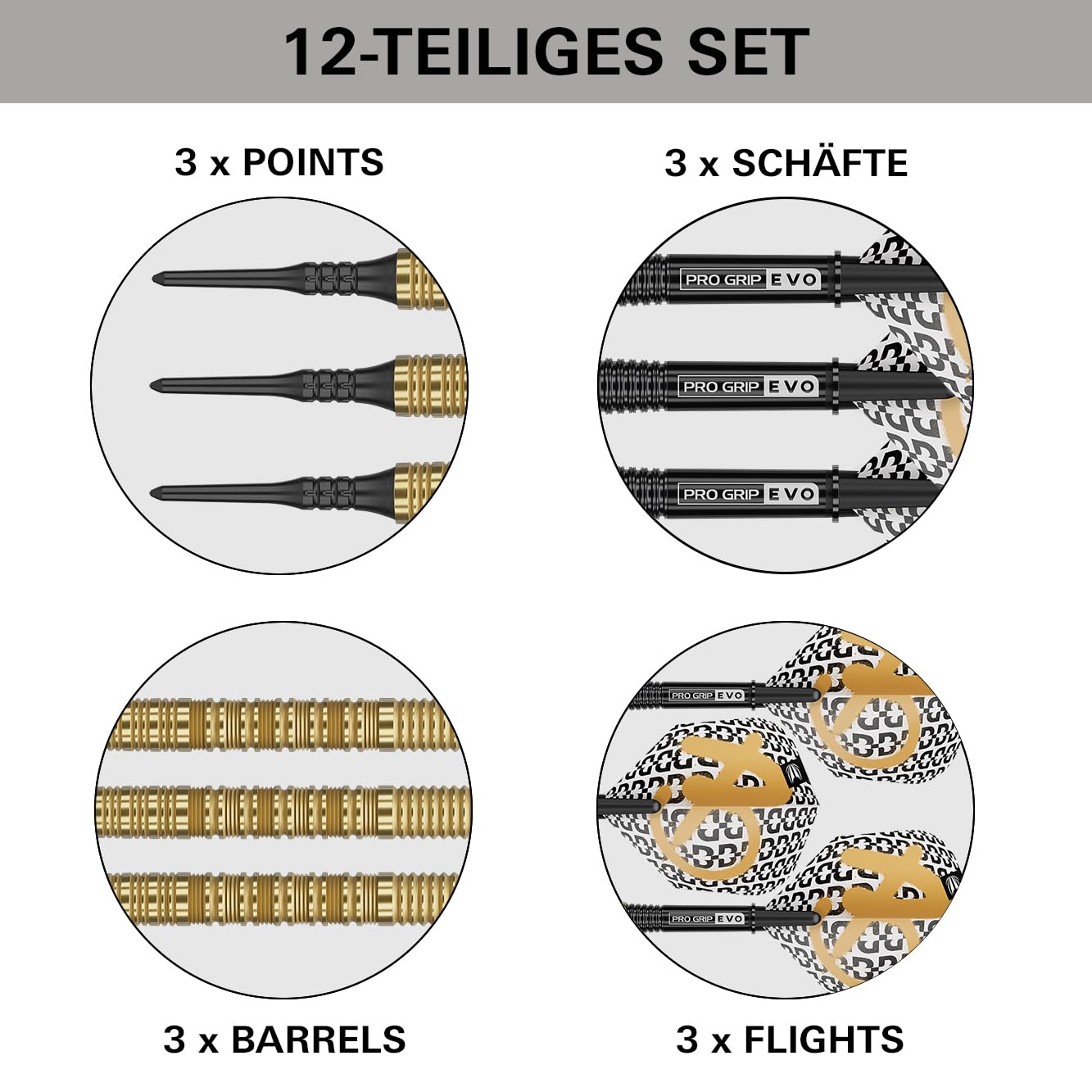 Target Darts Bolide Envy 90% Tungsten Soft Tip Dart Set (Barrel 10), 18G/21G | Nr. 6 Flights & Pro Grip EVO-Schaft, inklusive elektronischer Pixel-Spitzen | Professionelle Dart-Sets