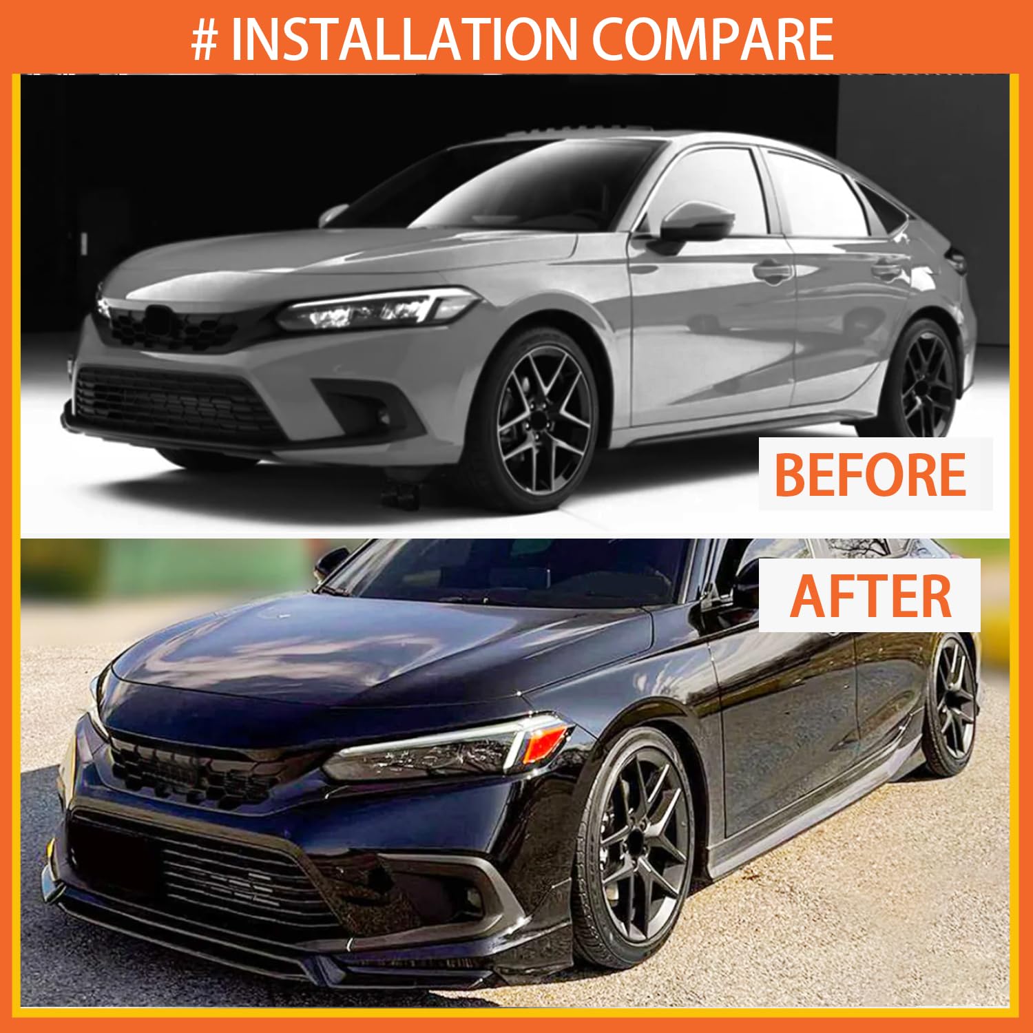 Amazon | フロントリップ 2022-2024 Civic Yofer スタイル