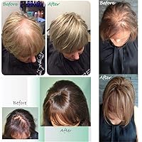 Vista 3 de Extensiones de cabello humano Remy atado a mano para mujeres con parte izquierda, 3 x 4 pulgadas, base de seda mono, 16 pulgadas, marrón oscuro