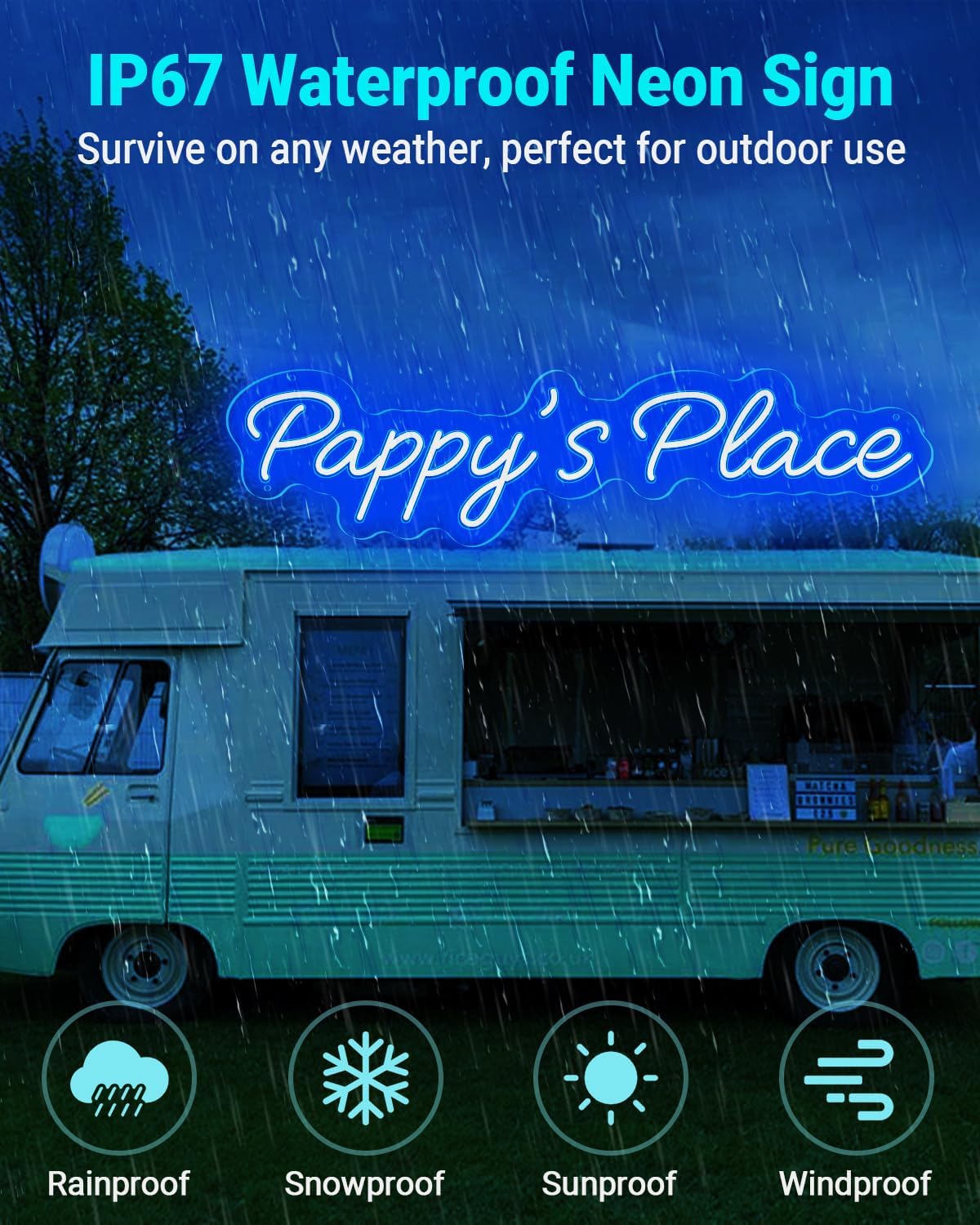 Professional Custom Outdoor Neon Sign for Business, Large IP67 Waterproof Personalized LED Neon Lights, Customizable Logo Light Up Signs for Commerce Office Shop Store Food Trucks Bar Party Wedding