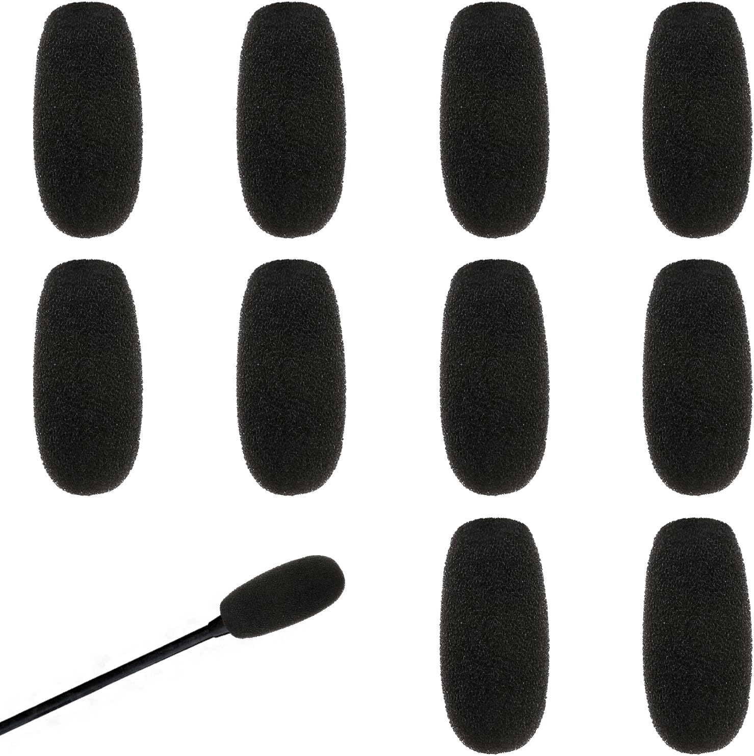 10 Pcs Microphone Covers Foam Windscreen Headset Microphone Covers Foam High Density Mic Covers for Microphones Protection