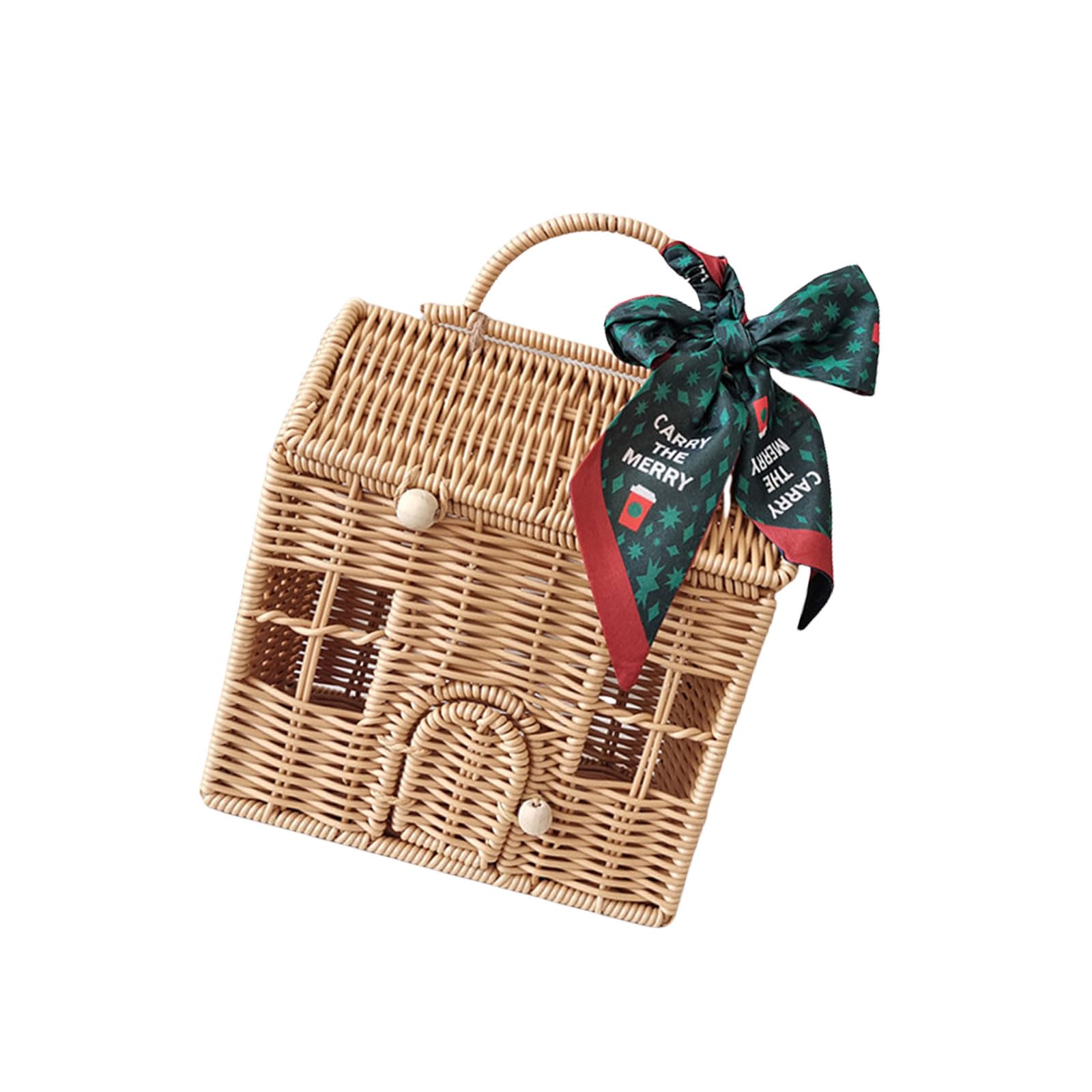 Obotsnoi Wicker Suitcase for Parties Handwoven Rattan Picnics Basket with Handle Unique Packaging Box Gift Packaging