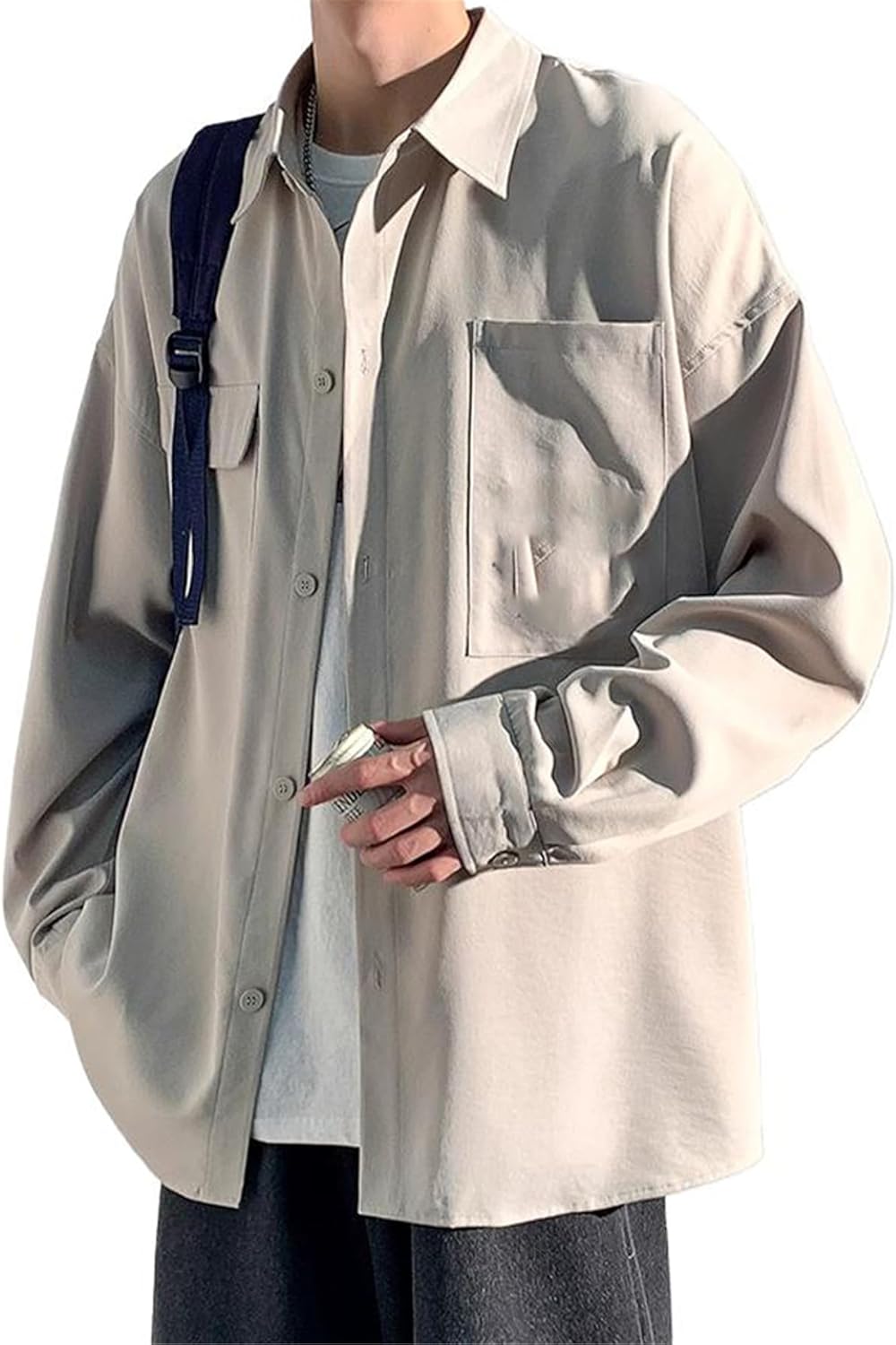 GUOYUXIAO Men's Japanese Short Sleeved Shirt, Thin Summer Style