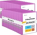 3 Inch Binder 3 Ring Binders Pink, Slant D-Ring 3” Clear View Cover with 2 Inside Pockets, Heavy Duty Colored School Supplies Office and Home Binders – by Enday