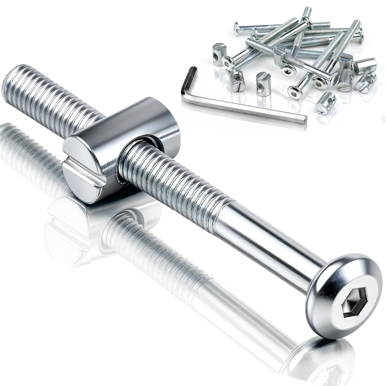 mawmuaw M6x80 mm Bed Bolts 12 Pack Furniture Connector Barrel Nuts